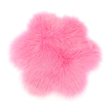 Max Soft Sheepskin Fluffy Faux Fur Rug Mat Small Rugs Flower 60cm Dark Pink