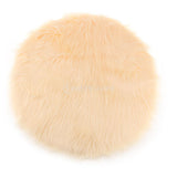 Max 80cm Soft Sheepskin Fluffy Skin Faux Fur Fake Rug Mat Rugs Beige