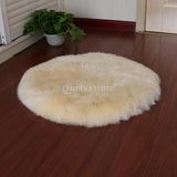 Max 80cm Soft Sheepskin Fluffy Skin Faux Fur Fake Rug Mat Rugs Beige