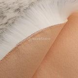 Max 80cm Soft Sheepskin Fluffy Skin Faux Fur Fake Rug Mat Rugs White and Gray