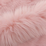 Max 80cm Soft Sheepskin Fluffy Skin Faux Fur Fake Rug Mat Rugs Light Pink