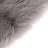 Max 80cm Soft Sheepskin Fluffy Skin Faux Fur Fake Rug Mat Rugs Gray