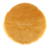 Max 80cm Soft Sheepskin Fluffy Skin Faux Fur Fake Rug Mat Rugs Yellow