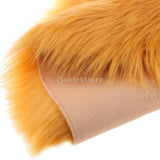 Max 80cm Soft Sheepskin Fluffy Skin Faux Fur Fake Rug Mat Rugs Yellow