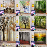 Max Set of 2 Panel Digital Printing 3D Curtains Window  autumn tree