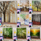 Max Set of 2 Panel Digital Printing 3D Curtains Window  autumn tree