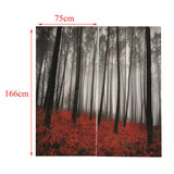 Max Set of 2 Panel Digital Printing 3D Curtains Window  flower and tree