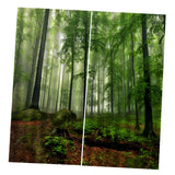 Max Set of 2 Panel Digital Printing 3D Curtains Window  Forest