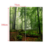Max Set of 2 Panel Digital Printing 3D Curtains Window  Forest