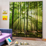 Max Set of 2 Panel Digital Printing 3D Curtains Window  Sunshine
