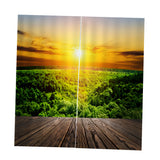 Max Set of 2 Panel Digital Printing 3D Curtains Window  Sunlight Forest