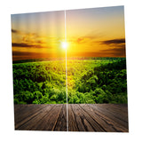 Max Set of 2 Panel Digital Printing 3D Curtains Window  Sunlight Forest