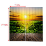 Max Set of 2 Panel Digital Printing 3D Curtains Window  Sunlight Forest