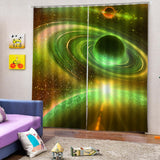 Max 2 Panel Printed Curtain, Thermal Insulated Curtain Drape Universe