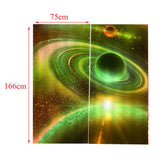 Max 2 Panel Printed Curtain, Thermal Insulated Curtain Drape Universe