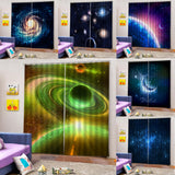 Max 2 Panel Printed Curtain, Thermal Insulated Curtain Drape Universe