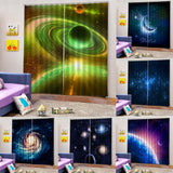 Max 2 Panel Printed Curtain, Thermal Insulated Curtain Drape Universe