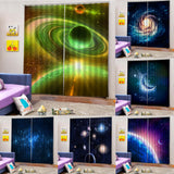 Max 2 Panel Printed Curtain, Thermal Insulated Curtain Drape Universe