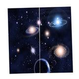 Max 2 Panel Printed Curtain, Thermal Insulated Curtain Drape Galaxy