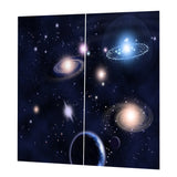 Max 2 Panel Printed Curtain, Thermal Insulated Curtain Drape Galaxy