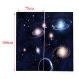 Max 2 Panel Printed Curtain, Thermal Insulated Curtain Drape Galaxy