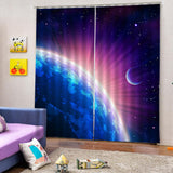 Max 2 Panel Printed Curtain, Thermal Insulated Curtain Drape Earth