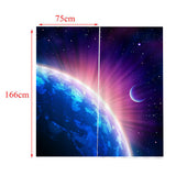 Max 2 Panel Printed Curtain, Thermal Insulated Curtain Drape Earth