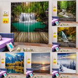 Max 2 Panels Digital 3D Printing Blackout Window Curtains Waterfall