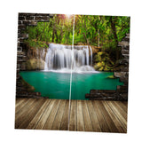 Max 2 Panels Digital 3D Printing Blackout Window Curtains Waterfall