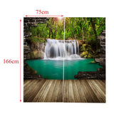 Max 2 Panels Digital 3D Printing Blackout Window Curtains Waterfall