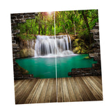 Max 2 Panels Digital 3D Printing Blackout Window Curtains Waterfall
