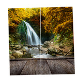 Max 2 Panels Digital 3D Printing Blackout Window Curtains Mountain Waterfall