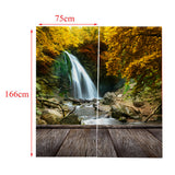 Max 2 Panels Digital 3D Printing Blackout Window Curtains Mountain Waterfall