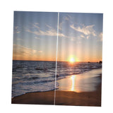 Max 2 Panels Digital 3D Printing Blackout Window Curtains Seaside