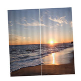 Max 2 Panels Digital 3D Printing Blackout Window Curtains Seaside