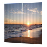 Max 2 Panels Digital 3D Printing Blackout Window Curtains Seaside
