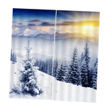 Max 2 Panels Digital 3D Printing Blackout Window Curtains Winter Sunshine