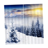 Max 2 Panels Digital 3D Printing Blackout Window Curtains Winter Sunshine