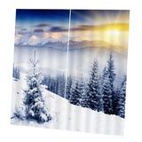 Max 2 Panels Digital 3D Printing Blackout Window Curtains Winter Sunshine