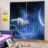 Max 2 Panel Printed Curtain Thermal Insulated Curtain Drape Snow Wolf