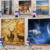 Max 2 Panel Printed Curtain Thermal Insulated Curtain Drape Snow Wolf
