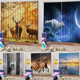 Max 2 Panel Printed Curtain Thermal Insulated Curtain Drape Snow Wolf