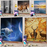 Max 2 Panel Printed Curtain Thermal Insulated Curtain Drape Snow Wolf