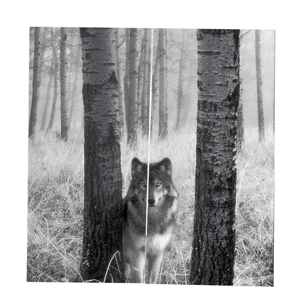 Max 2 Panel Printed Curtain Thermal Insulated Curtain Drape Gray Wolf