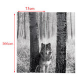 Max 2 Panel Printed Curtain Thermal Insulated Curtain Drape Gray Wolf