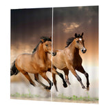 Max 2 Panel Printed Curtain Thermal Insulated Curtain Drape Horses