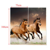 Max 2 Panel Printed Curtain Thermal Insulated Curtain Drape Horses