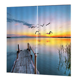 Max 2 Panel Printed Curtain Thermal Insulated Curtain Drape Swan