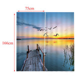 Max 2 Panel Printed Curtain Thermal Insulated Curtain Drape Swan