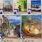 Max Set of 2 Panel Digital Printing 3D Curtains Window  Street